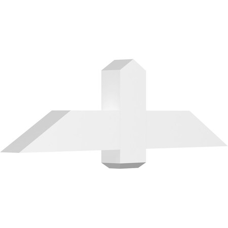 Ekena Millwork Eugene Architectural Grade PVC Gable Bracket, 48"W x 14"H x 4"D x 6"F, 7/12 Pitch GBP048X14X0406EUG00